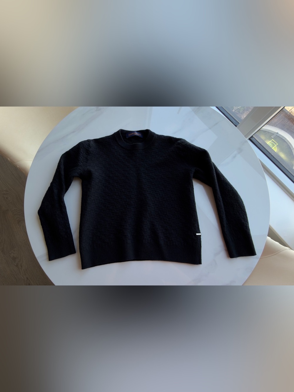 Louis Vuitton Damier Crewneck Sweater Shrunk/Washed Incorrectly â 100% Wool